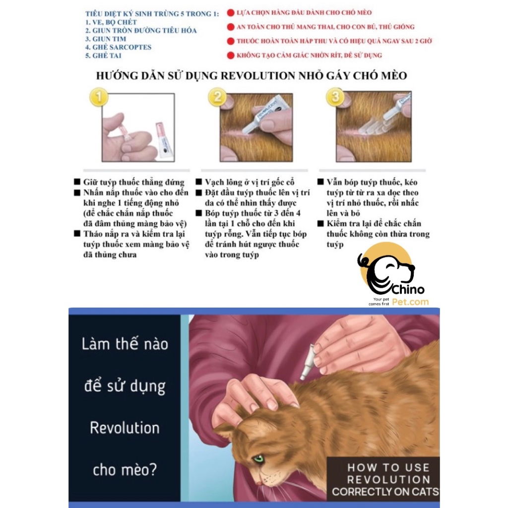 Nhỏ Gáy ZOETIS Revolution Phòng Ngừa & Loại Trừ Bọ Ve Rận cho chó mèo
