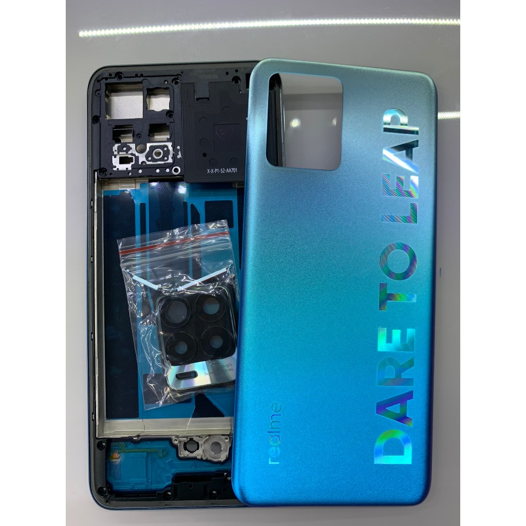 bộ xương vỏ zin mới điện thoại realme 8 PRO CHỮ TO Ở LƯNG có kèm kính camera
