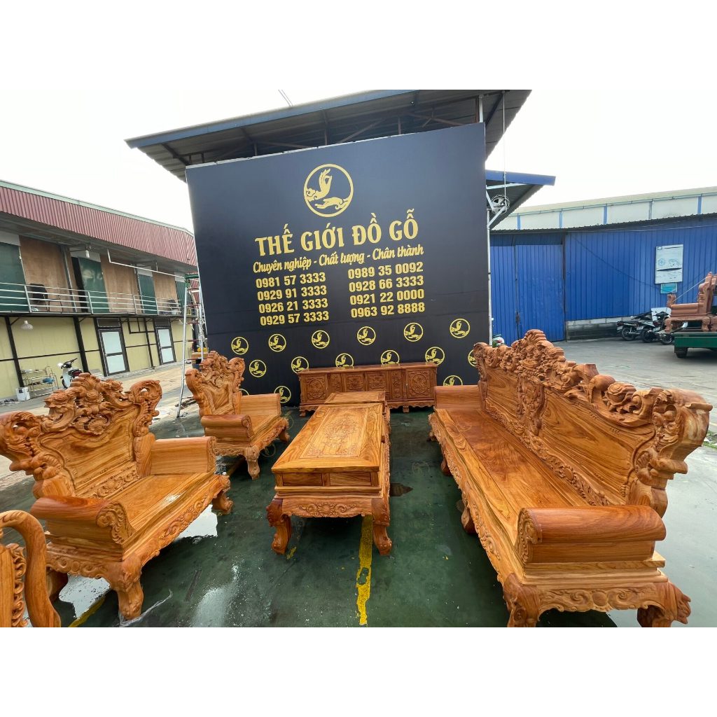 L07 Hoàng Gia Cánh Bướm Chân 12 Tay Đặc Gỗ Gõ Đỏ Pachy