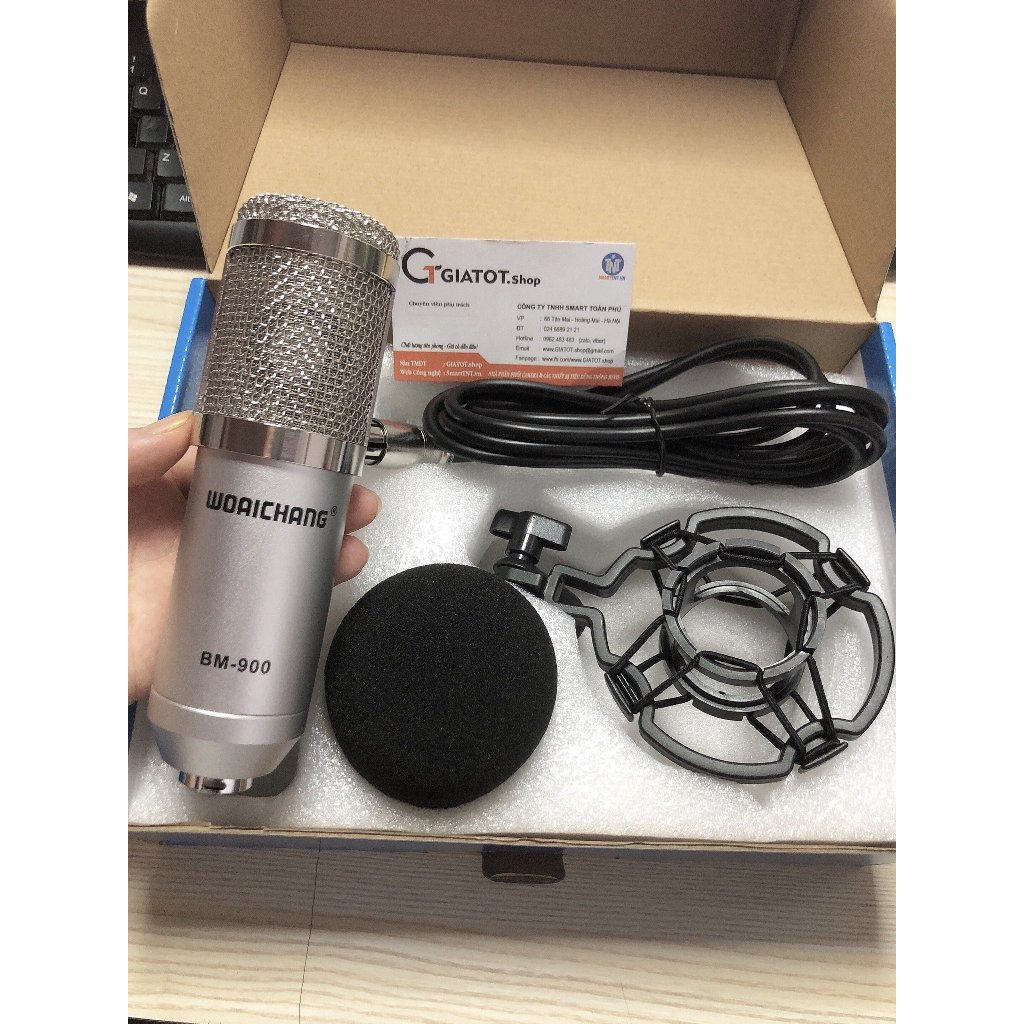 Combo sound card âm thanh K300 Pro Max kèm míc thu âm woaichang BM900