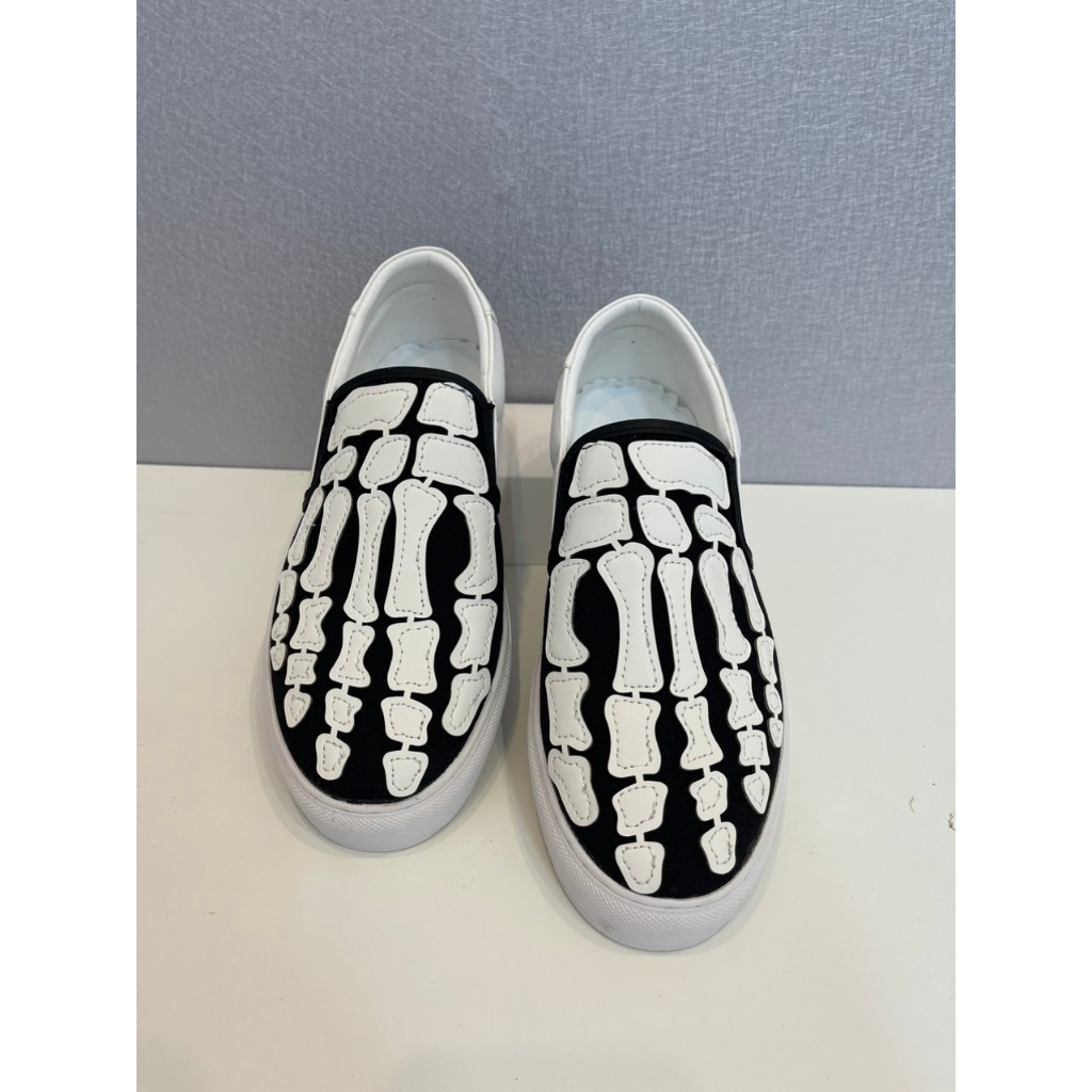 Giày lười nam thêu xương bàn tay trắng Amiri đế khâu hottrend mới nhất năm nay