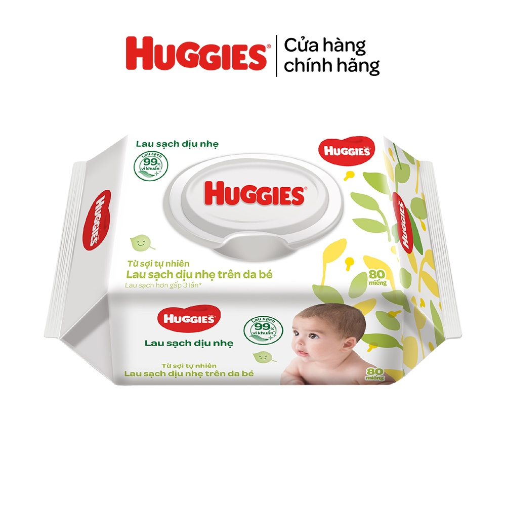 Thùng 12 gói khăn giấy ướt không mùi cho trẻ sơ sinh HUGGIES