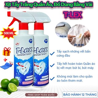 [Tặng Viên Tẩy] Chai Tẩy Trắng Quần Áo T-LEX 500ml, Tẩy Mốc, Ố Vàng, Không Phai Màu - Dùng Cả Vải Trắng, Màu Chính Hãng