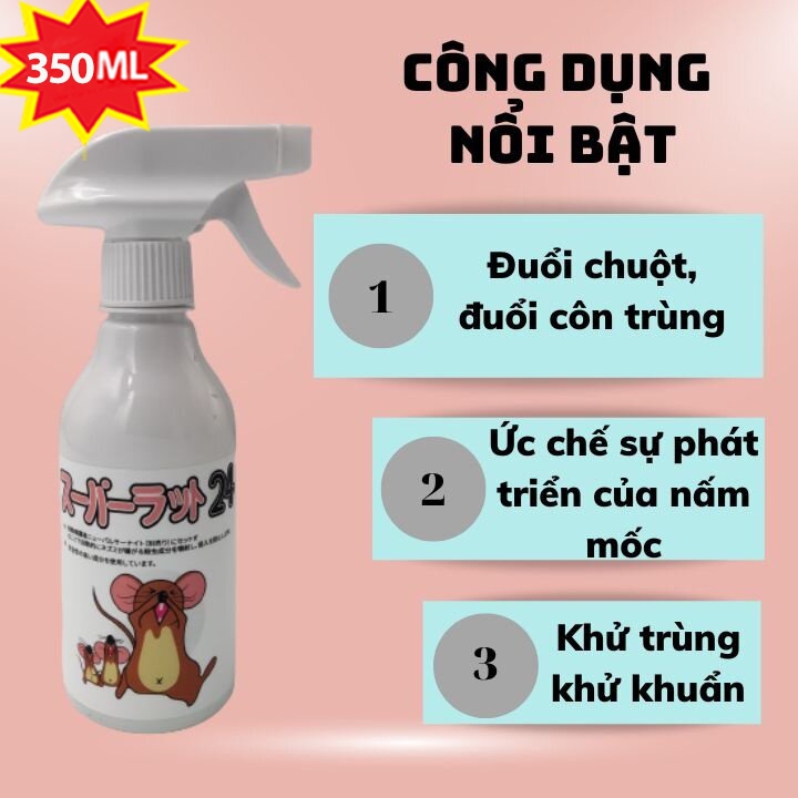 Chai Xịt Đuổi Chuột NHẬT BẢN SAMURAI CARE 350ml - Dùng Xe Ôtô, Trong Nhà