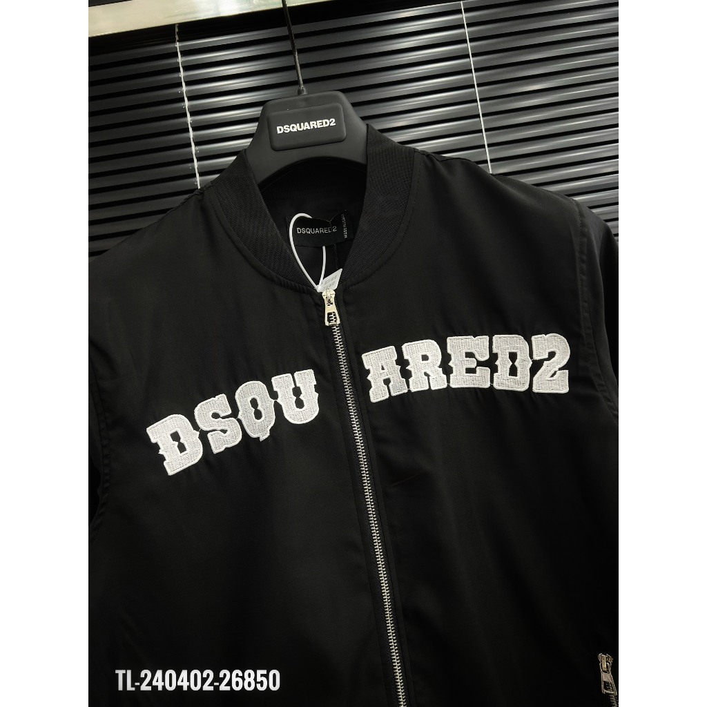 🔥Hot🔥Áo bomber Dsquared2 in chữ ngực thêu lưng thiết kế hot trend Nam Nữ Thu Đông 2023