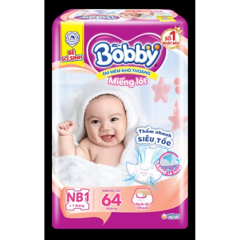 Miếng lót sơ sinh newborn 1 64 miếng và Newborn 2 40 miếng