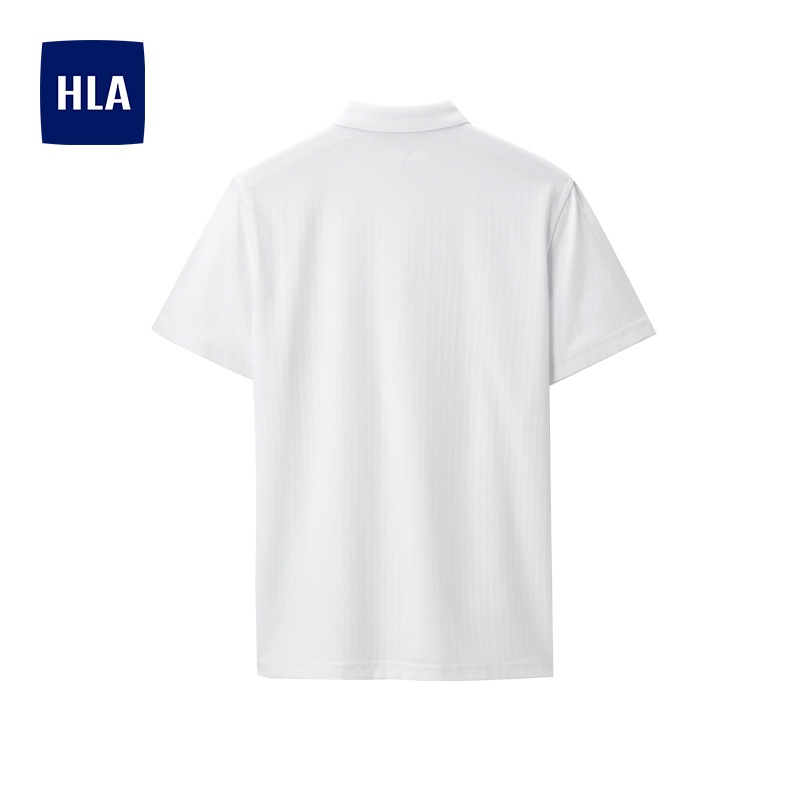 HLA - Áo POLO nam ngắn tay mềm mịn thoáng mát đàn hồi Elastic soft comfortable solid white Polo shirt