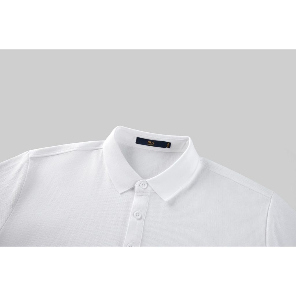 HLA - Áo POLO nam ngắn tay mềm mịn thoáng mát đàn hồi Elastic soft comfortable solid white Polo shirt