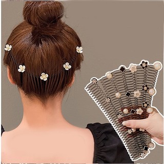 Xược Cài Tóc Vô Hình chuốt tóc con Đính Đá Cườm Hoa Ngọc Siêu Xinh
