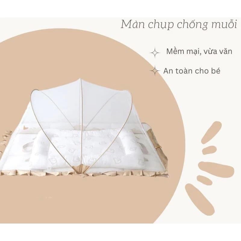 Màn chụp gập gọn cho bé tiện dụng chống muỗi phong cách Hàn Quốc
