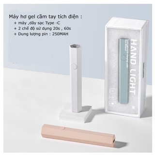 Máy hơ móng tay mini cầm tay tích điện | đèn hơ cầm tay gel led uv mini