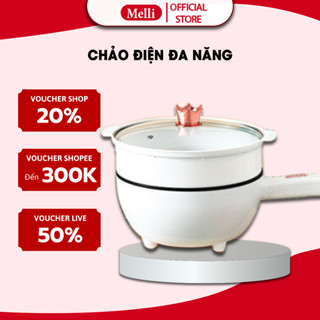 Chảo Điện Đa Năng Chống Dính Dung Tích 3L Nồi Lẩu Điện Tay Cầm Dài 2 Tầng Kèm Giá Hấp Tiện Dụng