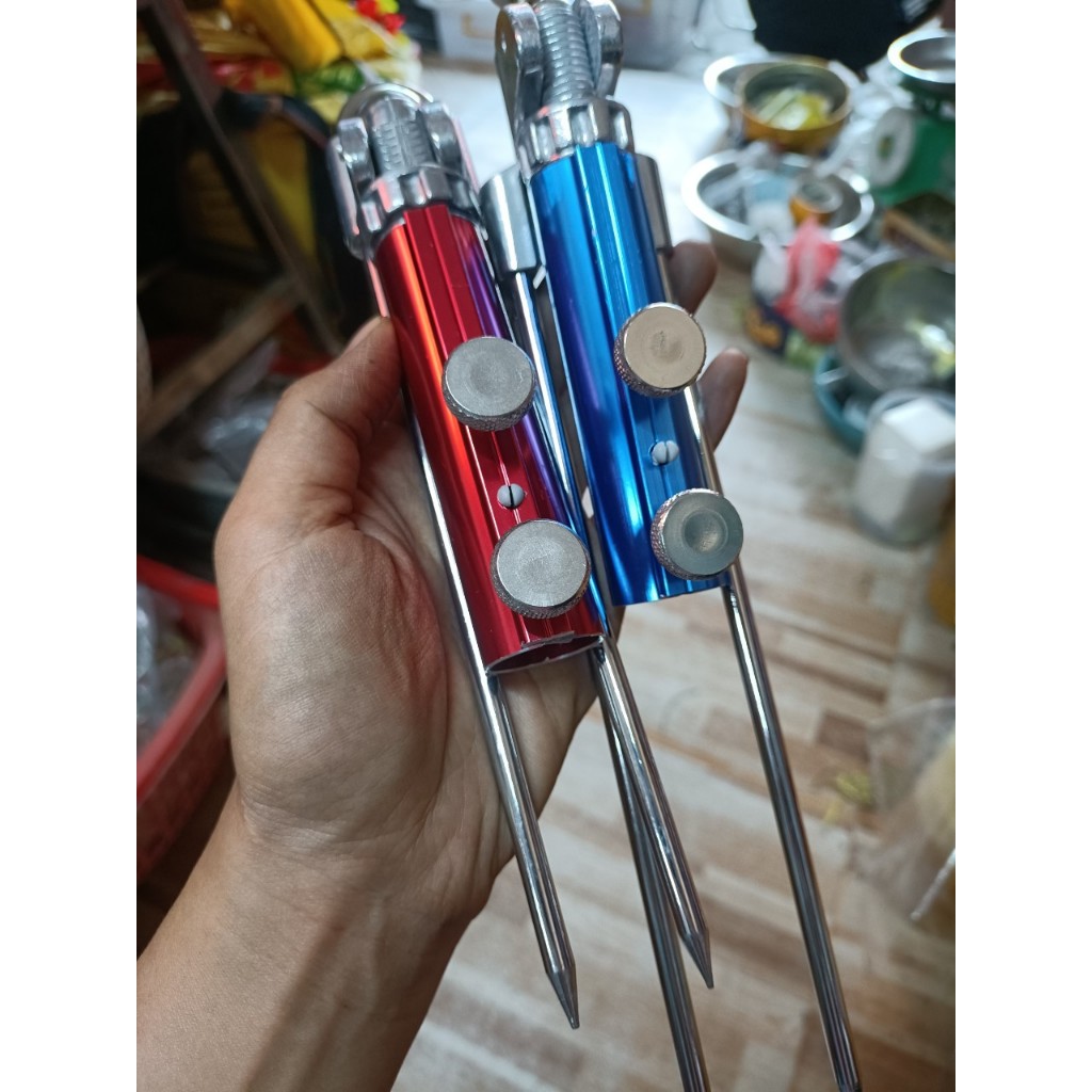 Chân cắm đất inox gác cần câu cá  - Chân cắm đất inox loại thường và xoay 360 độ