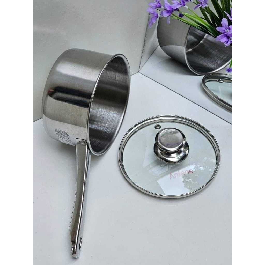 Quánh Inox 16cm Vung Kính Nấu Được Bếp Từ