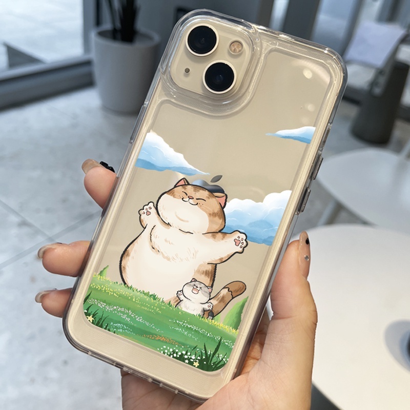 Ốp lưng iphone Acrylic TPU Mèo Mập 15promax/ 15pro/ 15/ 14promax/ 14pro/ 14/ 13promax/ 13pro/ 13/ 12promax/ 12/ 11