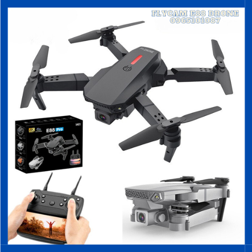 Flycam E88 Pro Mini Chất Lượng 4K HD, Kết Nối Wifi Với ĐIện Thoại, Điều Khiển Từ Xa Quay Phim Và Chụp Ảnh Trên Không