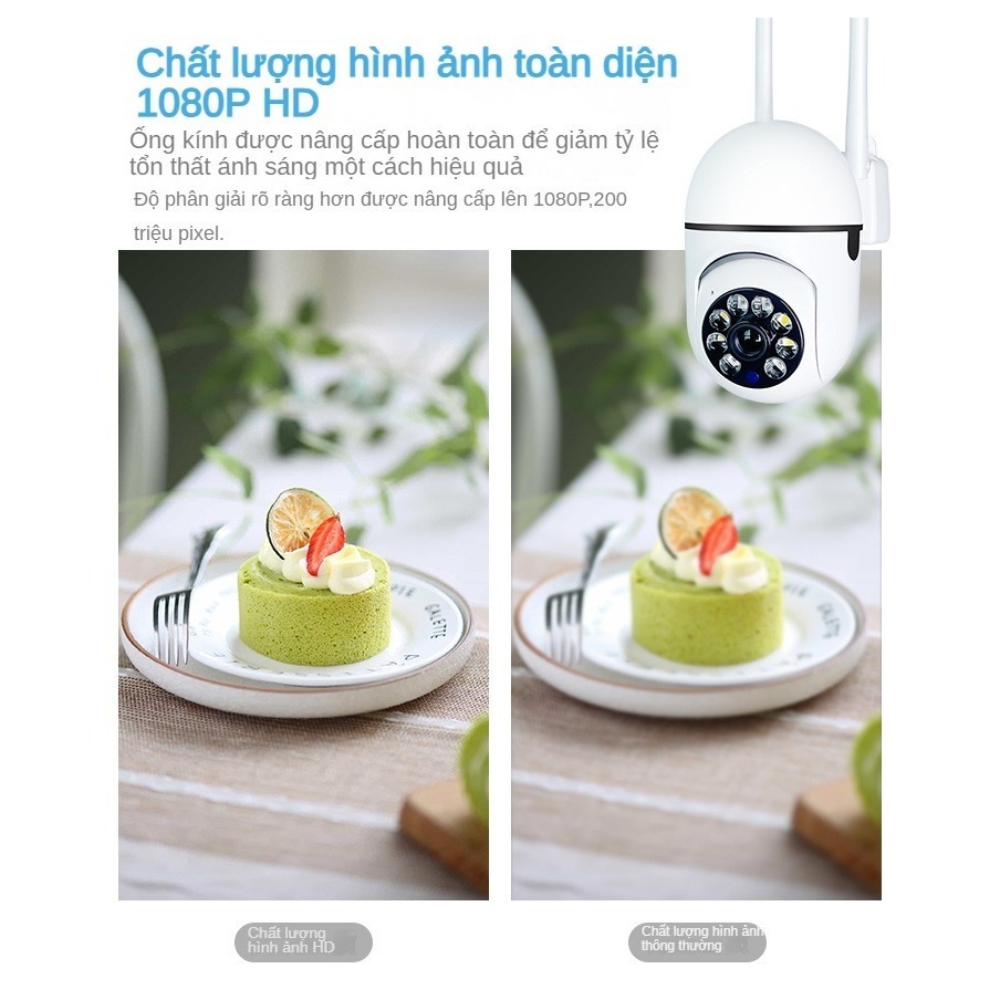 Camera wifi a7 máy quay an ninh không dây 5.0MP, quan sát 360 độ, Full HD, xem đêm có màu GD737