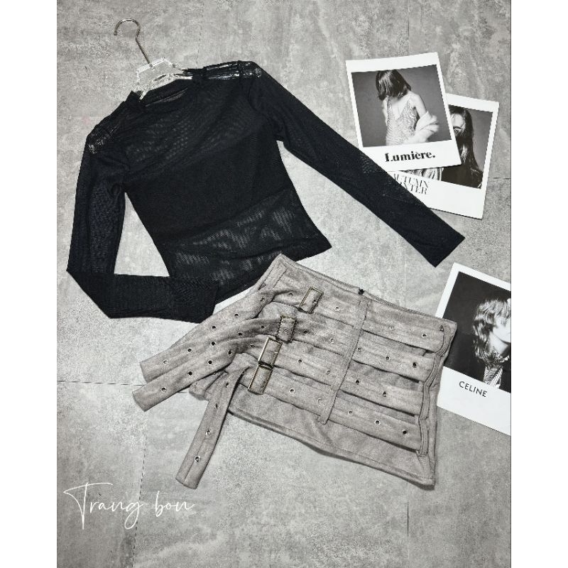 Set áo lưới  chân váy 💯HÀNG THIẾT KẾ TẾT 2024 💖