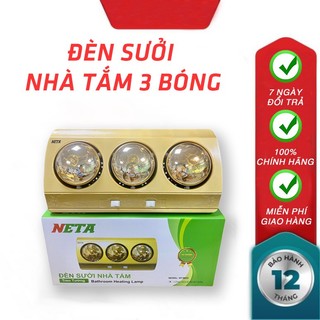 Đèn sưởi nhà tắm 3 bóng, 2 bóng bảo hành 2 năm,Hàng chính hãng công ty - Đèn sưởi nhà tắm