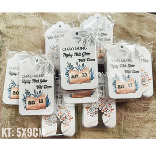Xấp 25-50 cái tag treo, cột nơ chủ đề 20/11, ngày nhà giáo Việt Nam, tri ân Thầy Cô