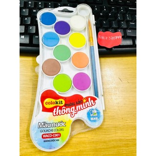 Màu nước bộ dạng khô 12 màu kèm cọ tô màu tl waco-c001