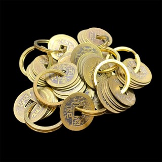 Móc khóa bằng đồng 5 xu đồng âm dương - vật phẩm trang trí lên móc chìa khóa may mắn bền đẹp.