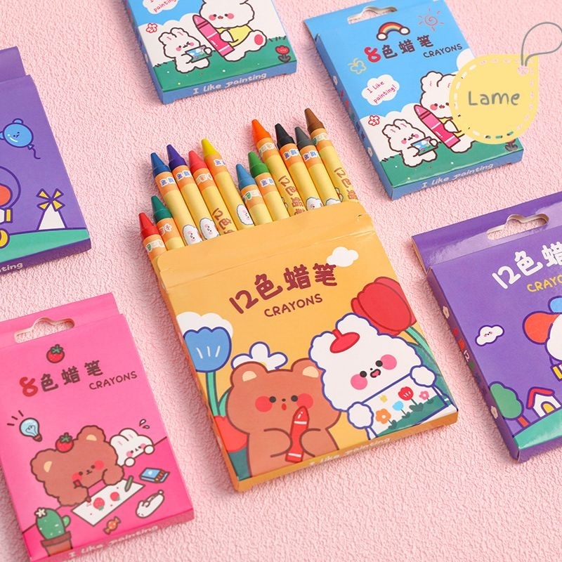 Hộp bút sáp màu, quà tặng cho bé tập tô loại 8/12 màu