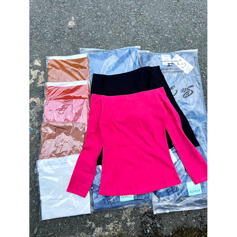 Áo bẹt vai tay dài chất thun xịn