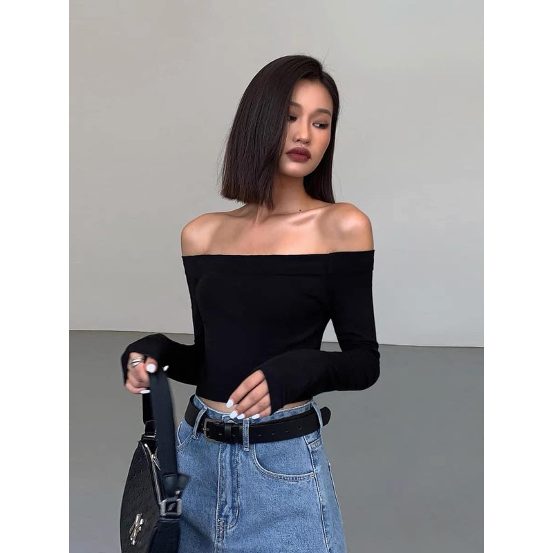 Áo bẹt vai tay dài chất thun xịn