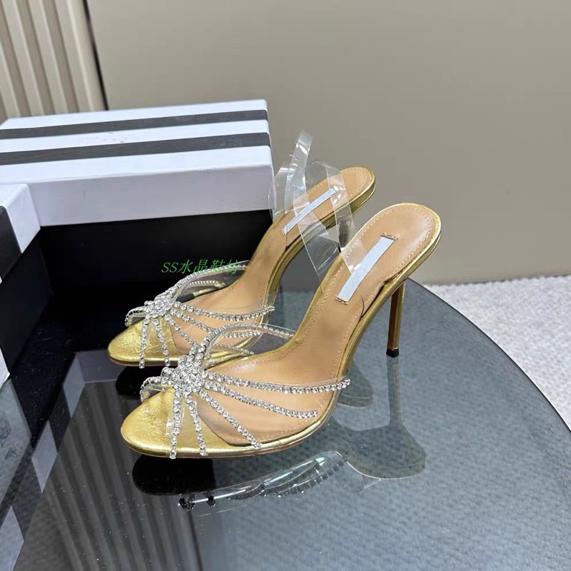 ORDER 🪻 Giày Korea dây trong mảnh hạt đá gót nhọn 10cm 35-39