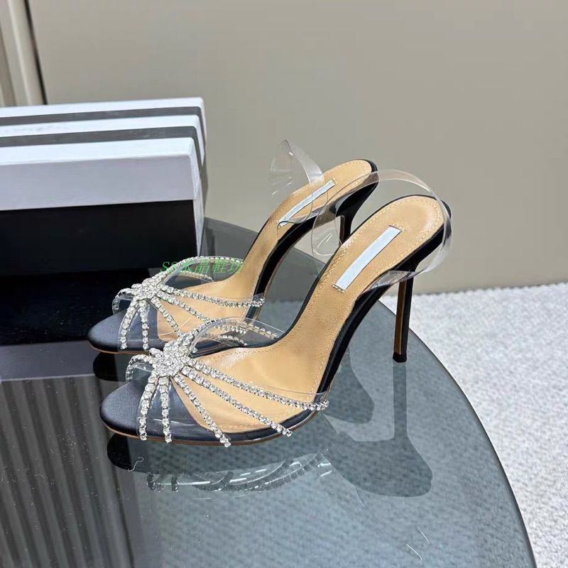 ORDER 🪻 Giày Korea dây trong mảnh hạt đá gót nhọn 10cm 35-39