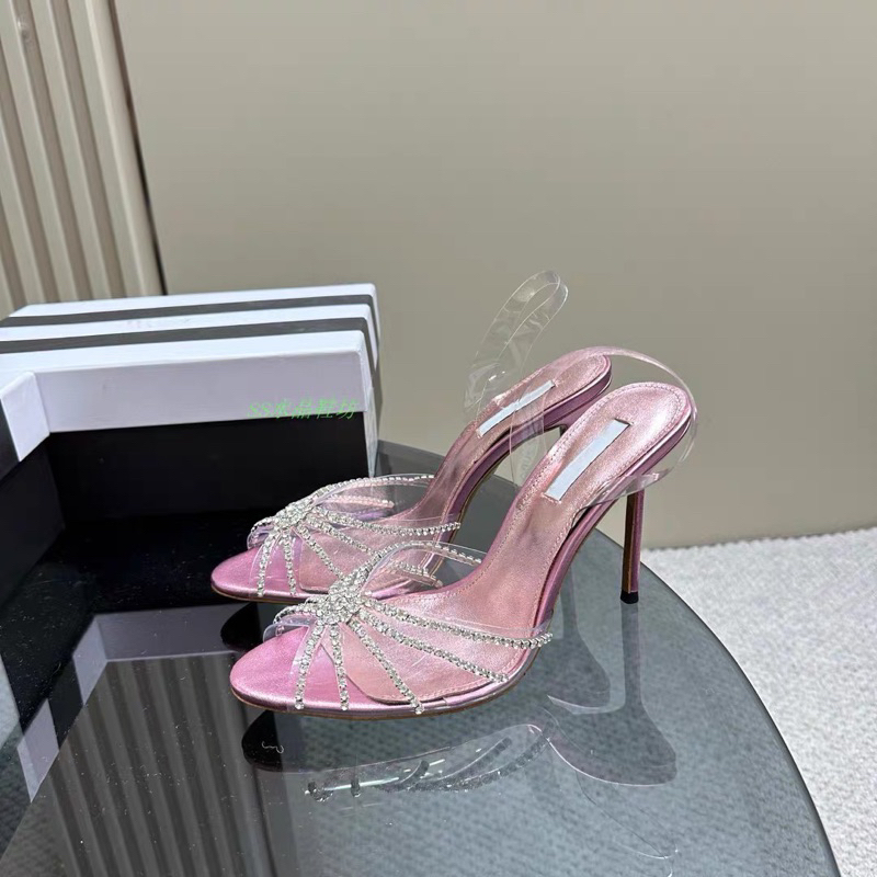 ORDER 🪻 Giày Korea dây trong mảnh hạt đá gót nhọn 10cm 35-39