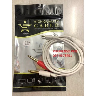 Dây chuyển giắc 3.5mm ra 2 đầu 6.5mm Tốt