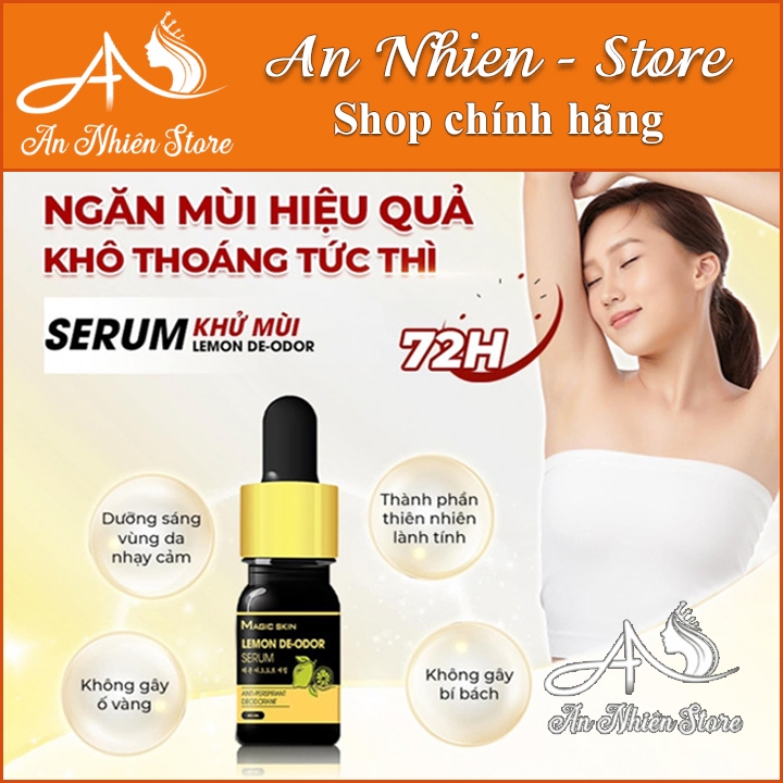 Serum khử mùi hôi cơ thể hiệu quả 72 giờ khô thoáng Magic Skin_Lemon De-odor🍋🍋🍋 tinh dầu chanh, muối nhôm khử mùi đỉnh