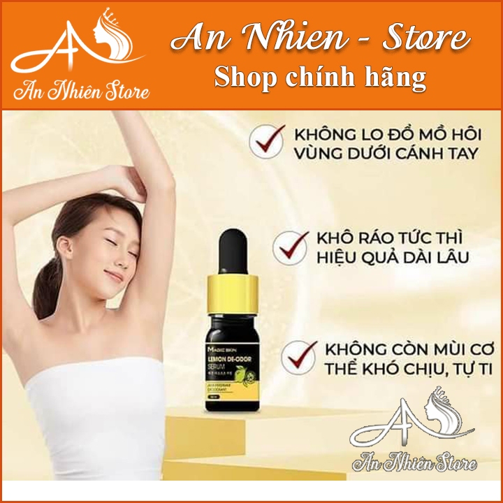 Serum khử mùi hôi cơ thể hiệu quả 72 giờ khô thoáng Magic Skin_Lemon De-odor🍋🍋🍋 tinh dầu chanh, muối nhôm khử mùi đỉnh