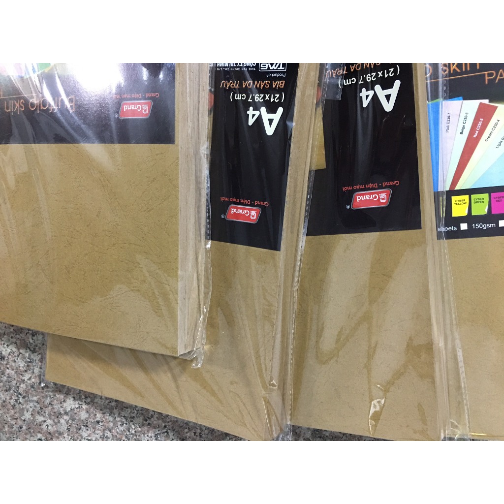 100 tờ bìa màu nâu cafe - nâu socola - Nâu sần da trâu