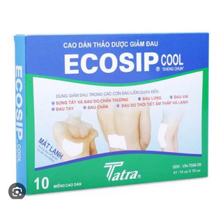 Cao dán thảo dược Ecosip cool , Miếng dán Ecosip cool , Miếng dán Ecosip Lạnh