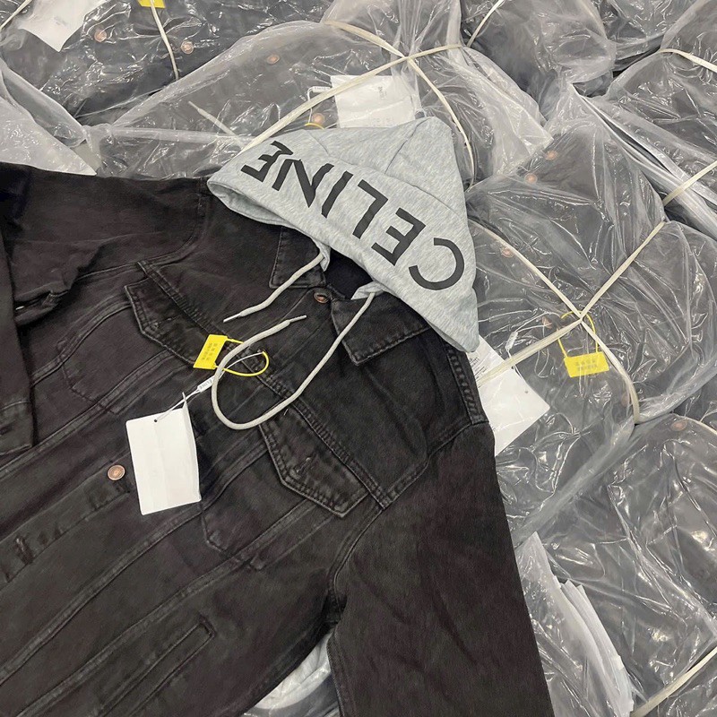 Áo Khoác Jean CELlNE - Áo Khoác Bò Cao Cấp Mũ 2 Lớp Phong Cách Hàn Quốc - Hàng Loại 1