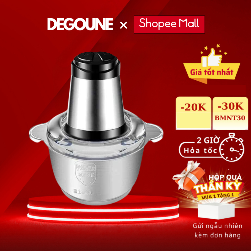 Máy Xay Thịt Xay Tỏi Ớt Sinh Tố Inox 304 Đa Năng Food Processor 2l - Bảo Hành 1 Đổi 1
