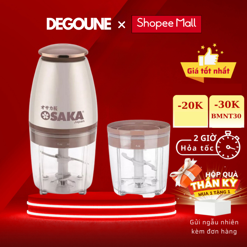 Máy Xay Thịt Đa Năng Osaka Nhật Bản Cao Cấp-Lưỡi Dao Lớn Không Gỉ Bảo Hành 1 Đổi 1