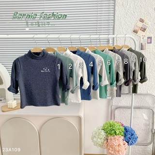 Áo thun tăm basic trơn màu cổ lọ cho bé áo phông unisex cao cổ giữ ấm Bernie 