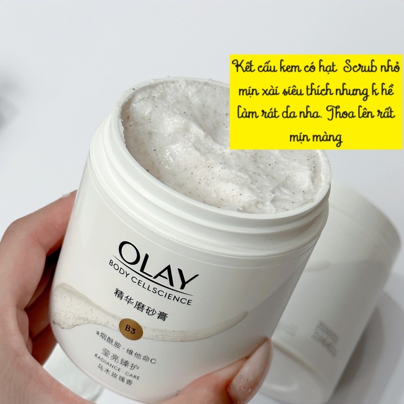 Kem tắm tẩy tế bào chết trắng da OLay Body B3+