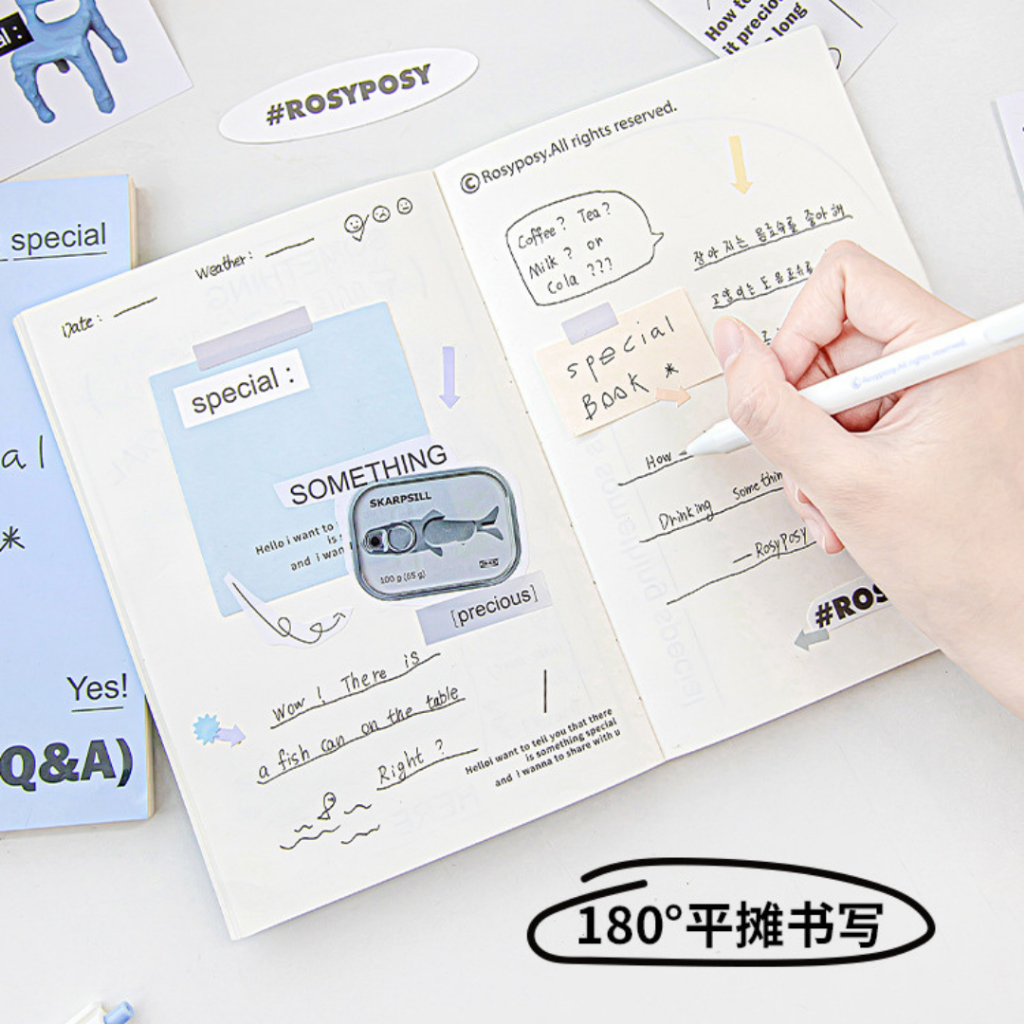 Sổ Tay SPECIAL BOOK Rosy Posy 120 Trang Nhiều Layout Định Lượng 100 GSM Tặng Kèm Stickers/ Card/ Bookmark