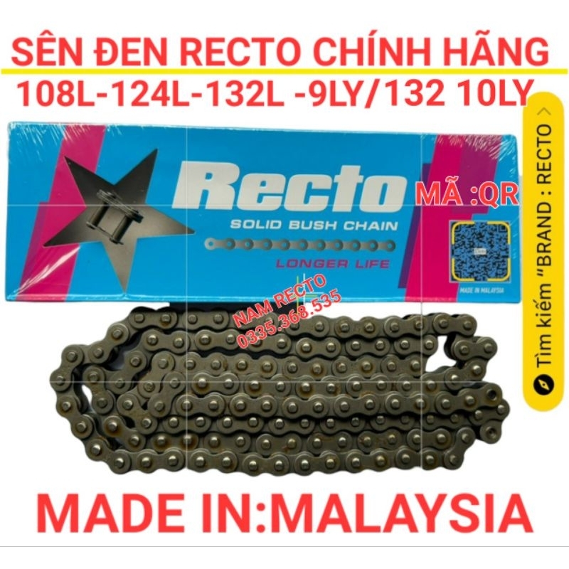 Sên đen recto 428-108L-124L 132L  132L CHÍNH HÃNG RECTO DÙNG CHO EXCITER/WINNER/RAIDER/SONIC...VÀ XE 110