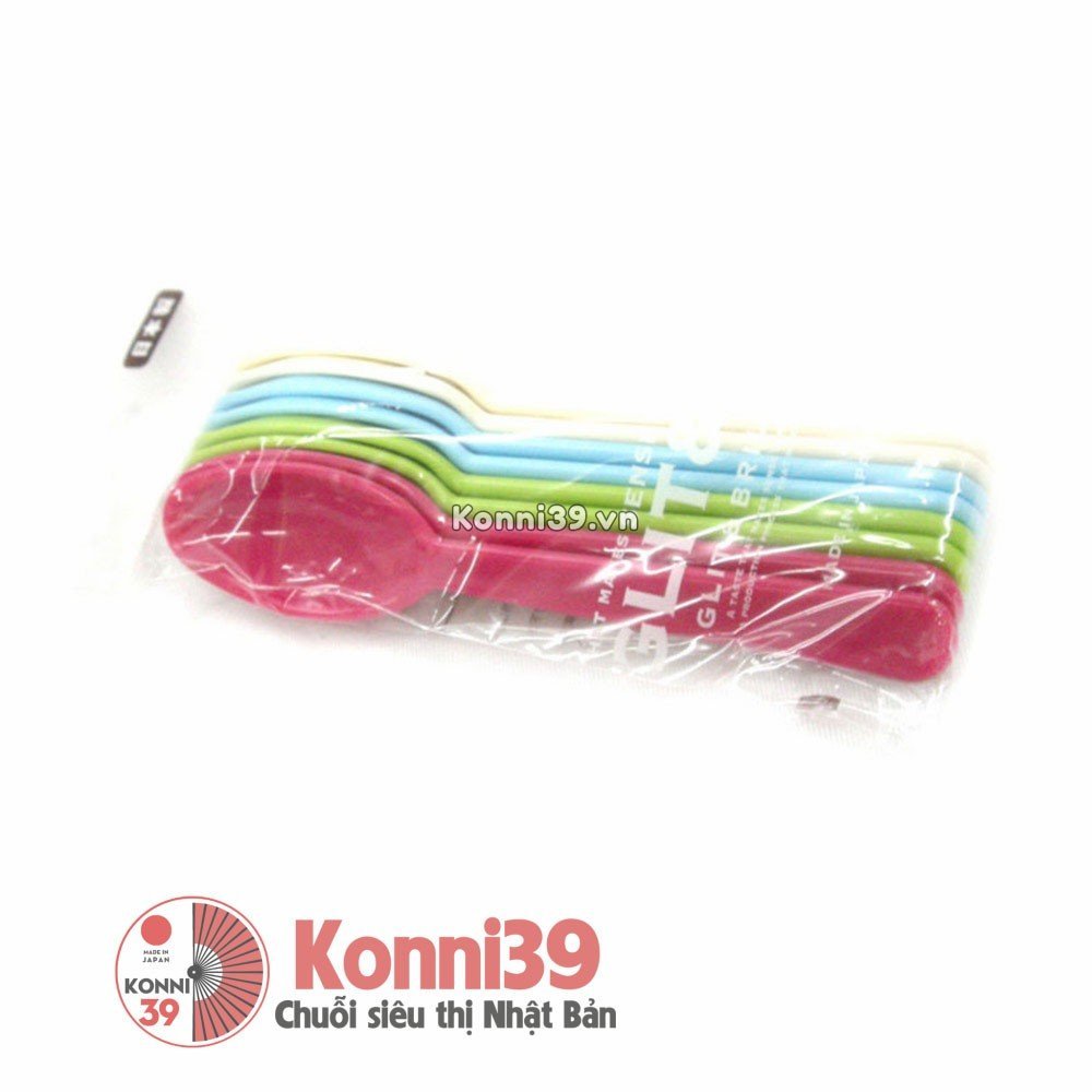 Set 8 thìa nhựa picnic Yamada 4 màu, hàng nội địa Nhật Bản - 4965534888004