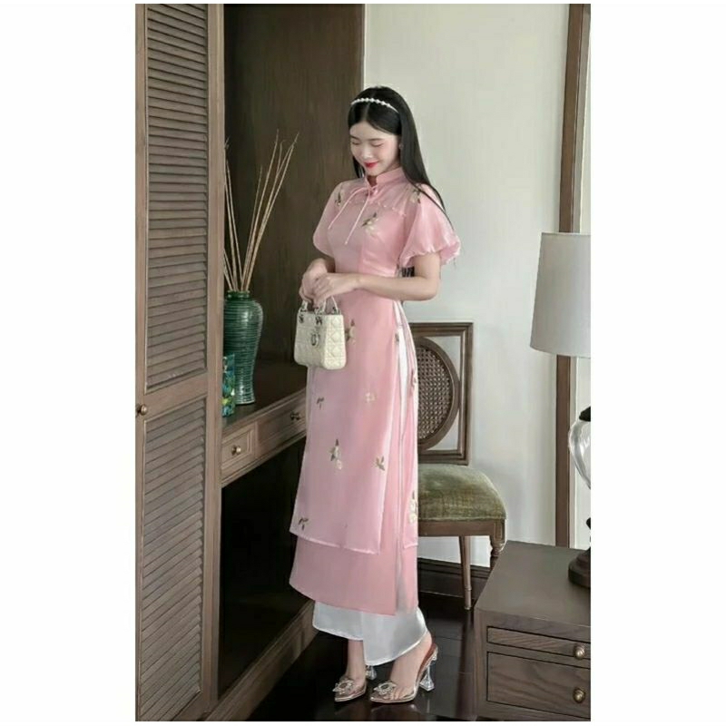 Áo dài cách tân chất tơ