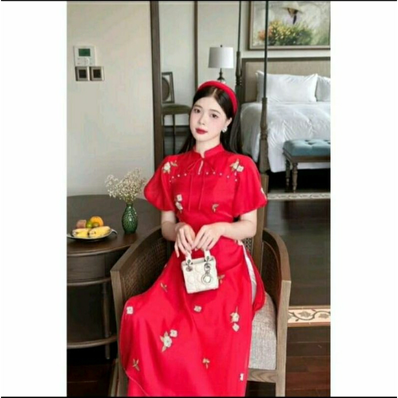 Áo dài cách tân chất tơ