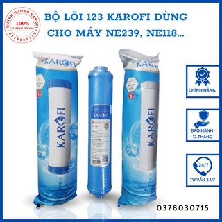 Bộ lõi lọc nước karofi số 123 10 inch-(dùng thay thế cho máy lọc nước karofi ne239_ ne118