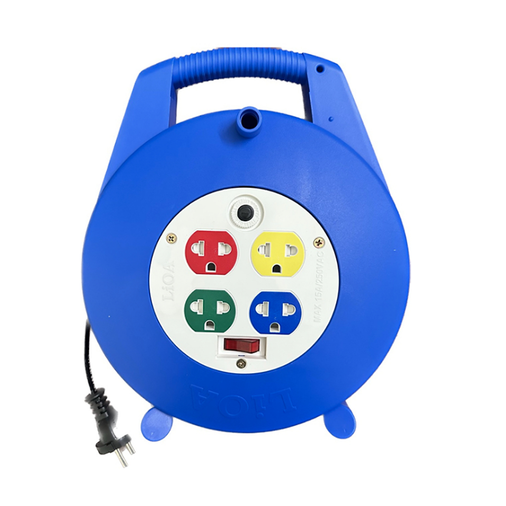 Ổ cắm kéo dài quay tay kiểu xách tay 10 mét 15A XTD10-2-10A LIOA