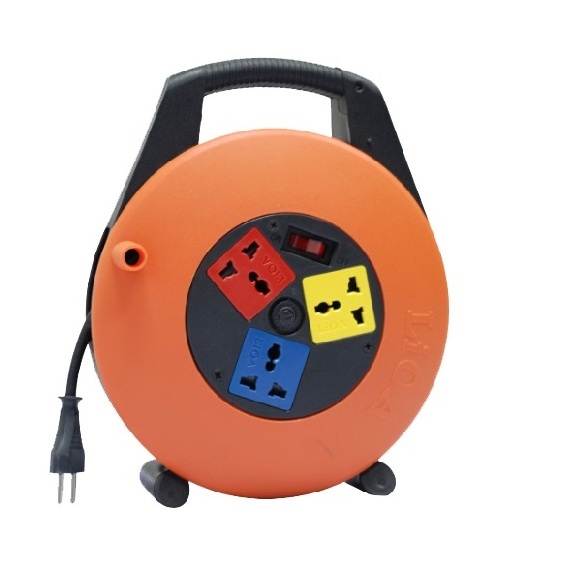 Ổ cắm kéo dài quay tay kiểu xách tay 10 mét 15A XTD10-2-10A LIOA